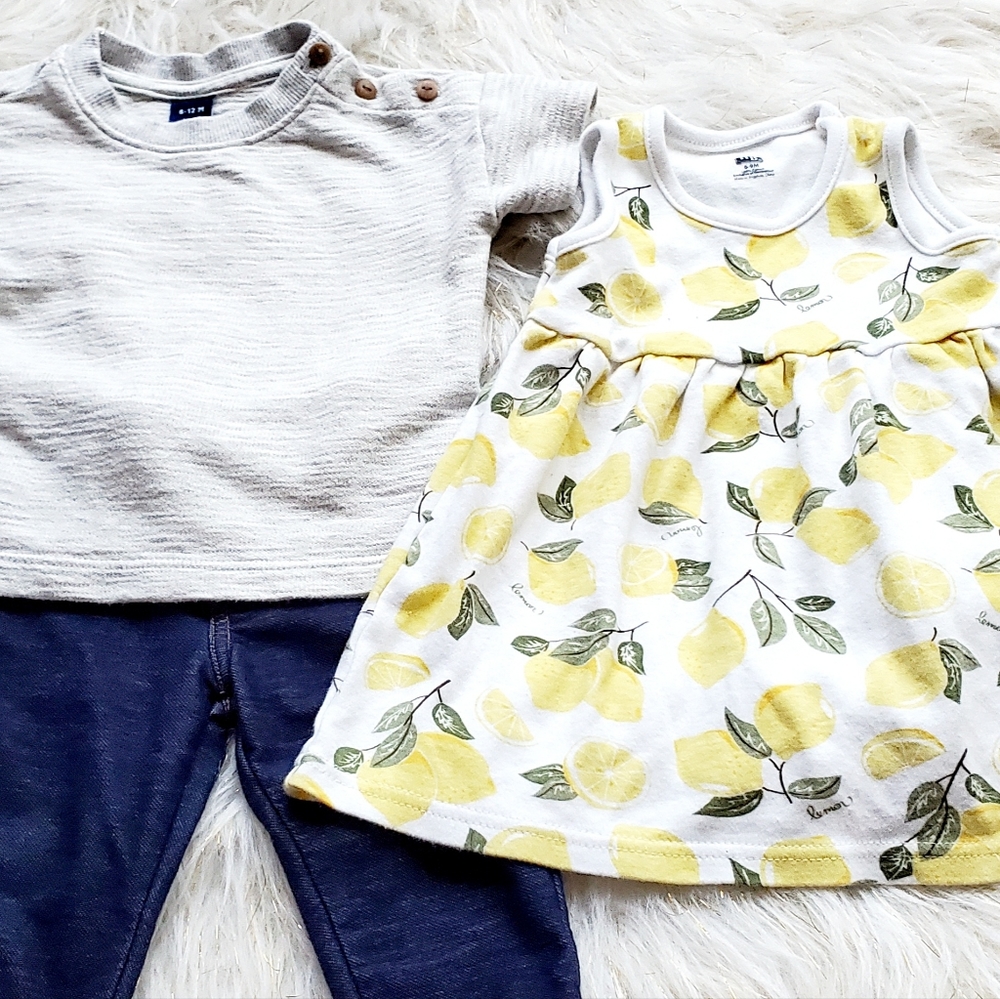 Baby 6-months lemon dress and outfit